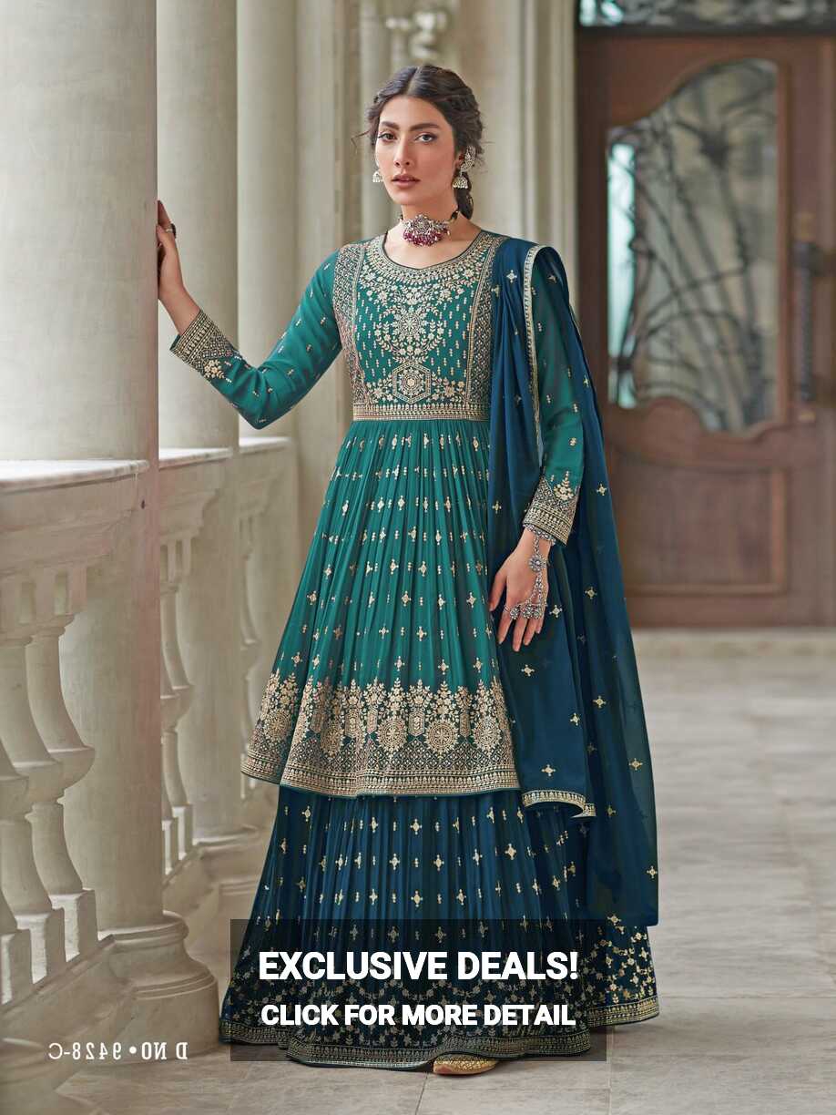 Heavy Lehenga Style Party Wear Pakistani Suit – krazy kolours