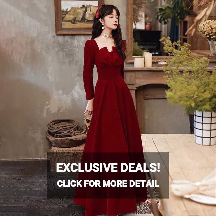 High End Elegant Bridal Toast Dress Red Autumn New Style Long ...