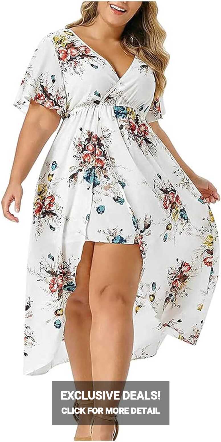 High Low Summer Dress for Women Plus Size Sexy High Waist Short ...