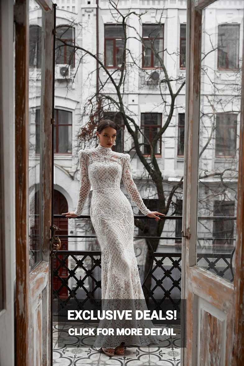 High Neck Wedding Dress Wedding Dress, Lace Classic Wedding Dress ...