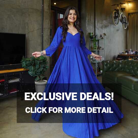 Hot Blue Cotton Maxi Dress - Absolutely Desi