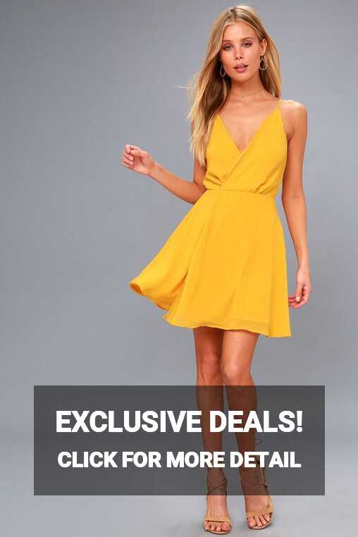 Hot Like Fire Golden Yellow Backless Dress