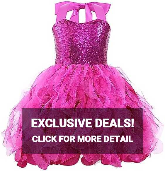 Hot Pink Tutu Dress for Toddler Girls Sparkly Hot Pink Sequin ...