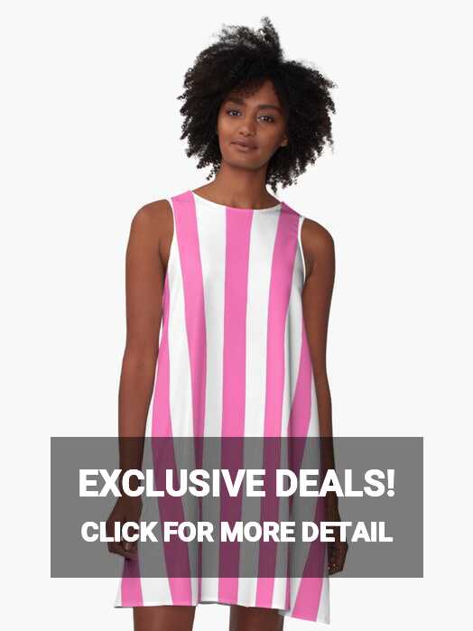 Hot Pink and White Vertical Stripes&quot; A-Line Dress for Sale by ...