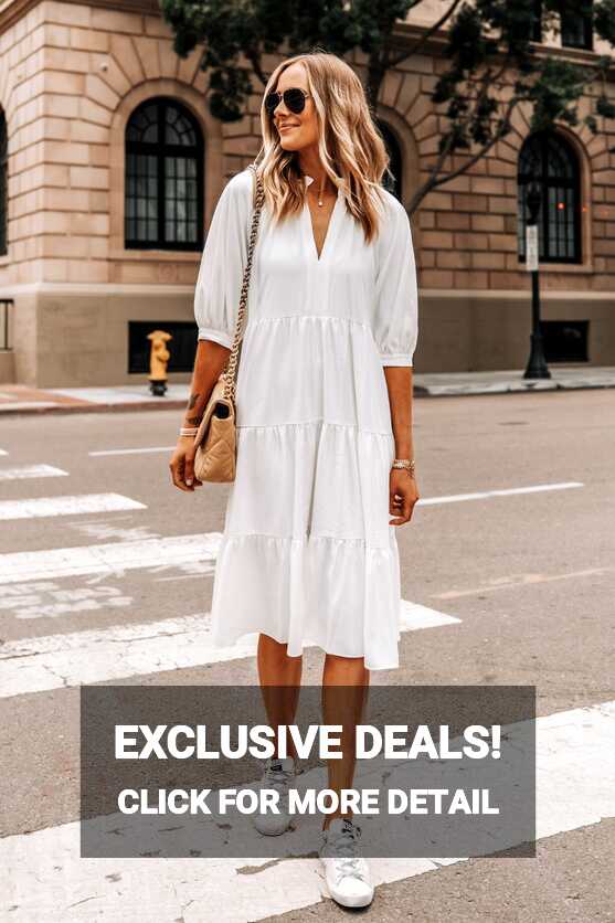 How to Pull of Wearing a White Summer Dress With Sneakers ...