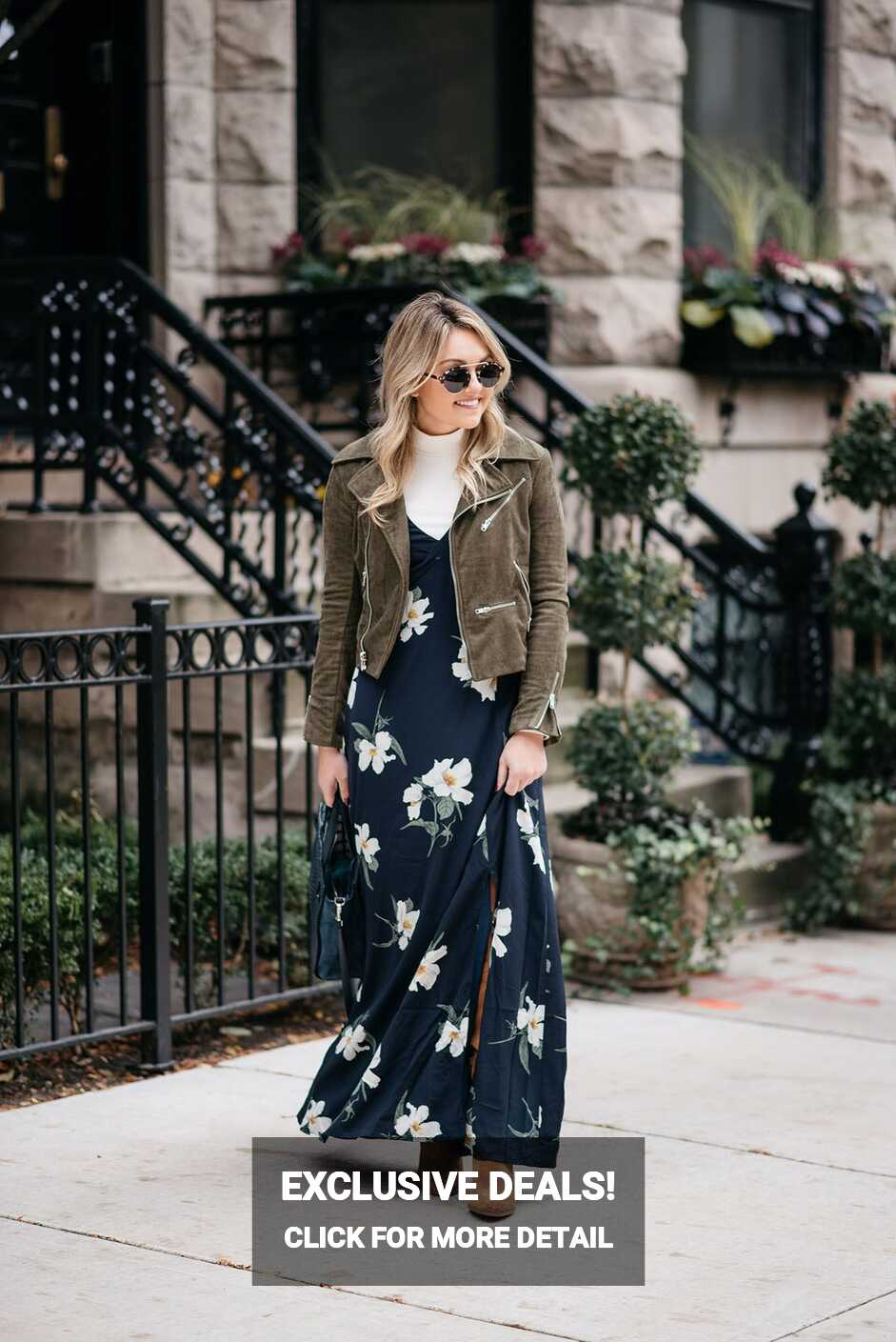 How to Wear a Floral Maxi in the Fall with Layers — bows &amp; sequins