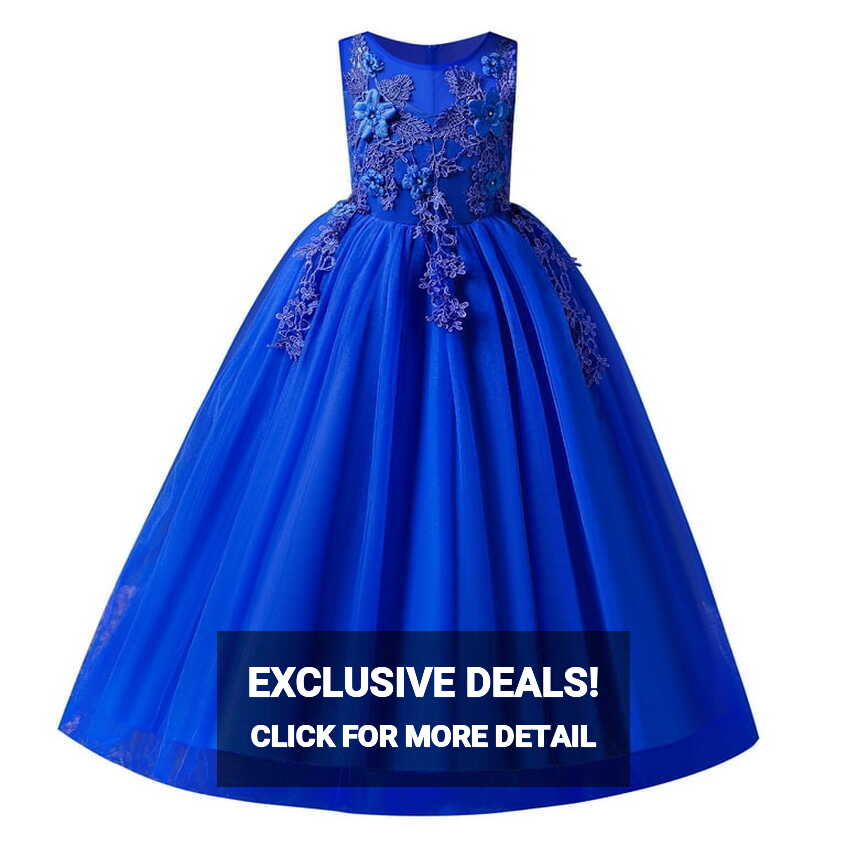 IBTOM CASTLE Little Big Girls Flower Tulle Dress Princess Pageant ...