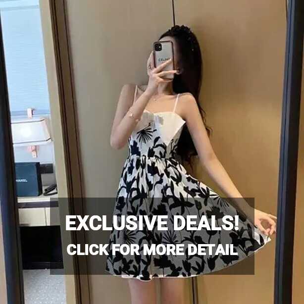 IELGY women&#39;s korean style floral short sleeveless dress