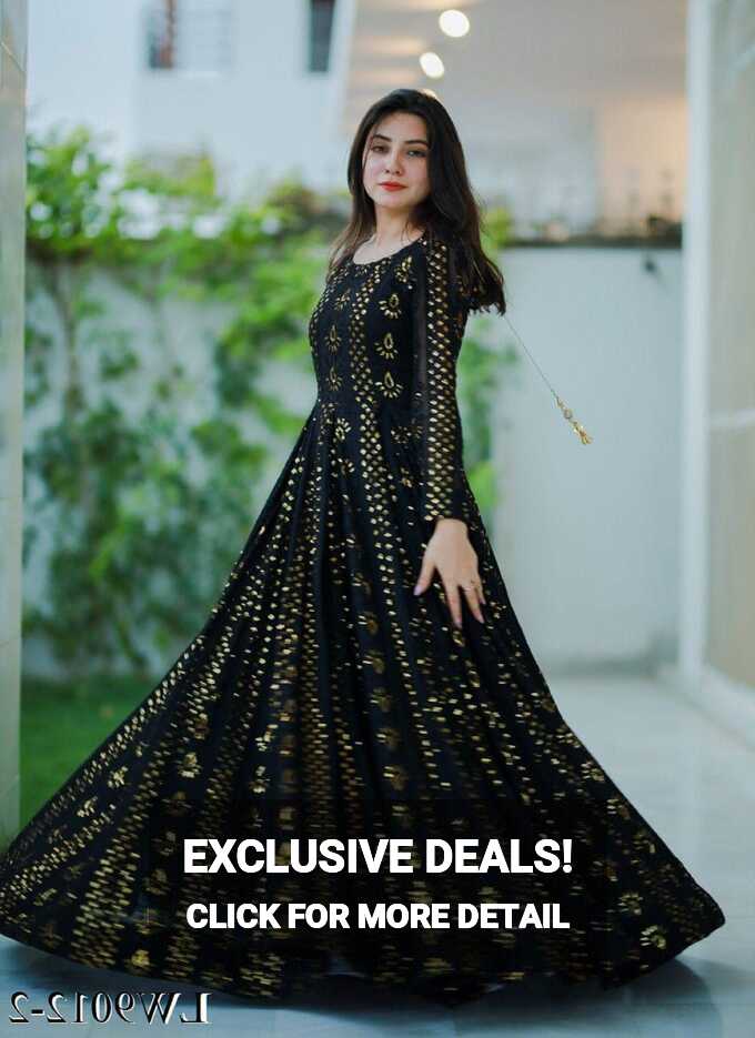 Impressive Black Gown ,indian Designer Party Gown , Blooming ...