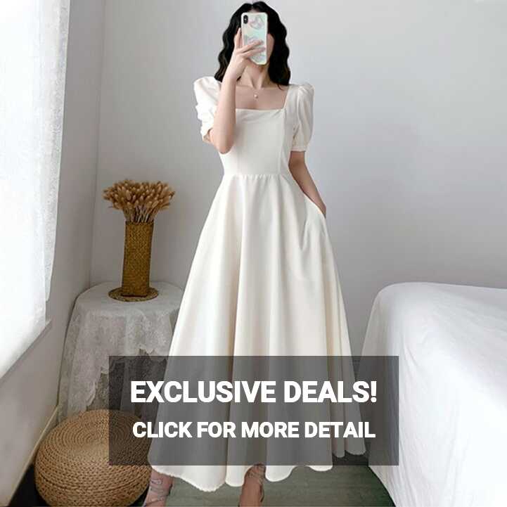 In stock in our shop ✌Korean white dress for civil wedding long ...