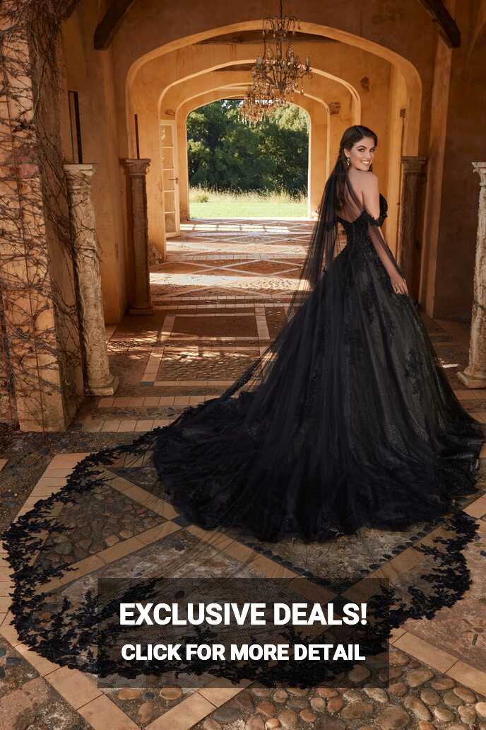 Incredible Off the Shoulder Black Wedding Dress | Sophia Tolli ...