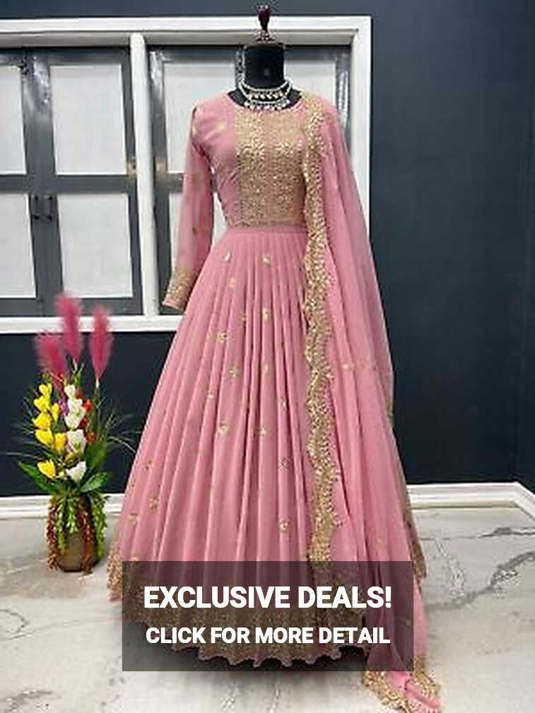 Indian Wedding Party Wear Dress Designer Bollywood Long Gown ready ...