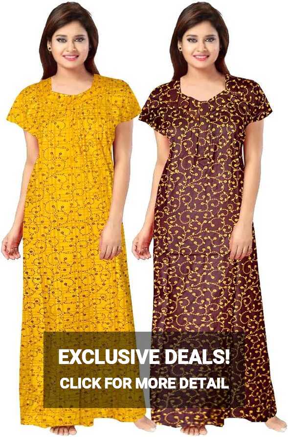 Indian Women s Cotton Maxi Nighty Full Length 55 inch Maxi Dress ...