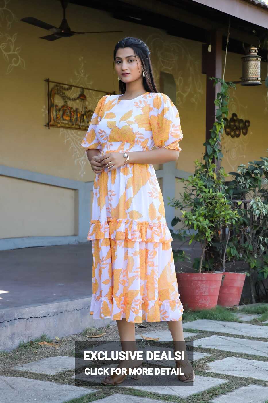 Indian Yellow &amp; White Maxi Dress – Masakali.Co®