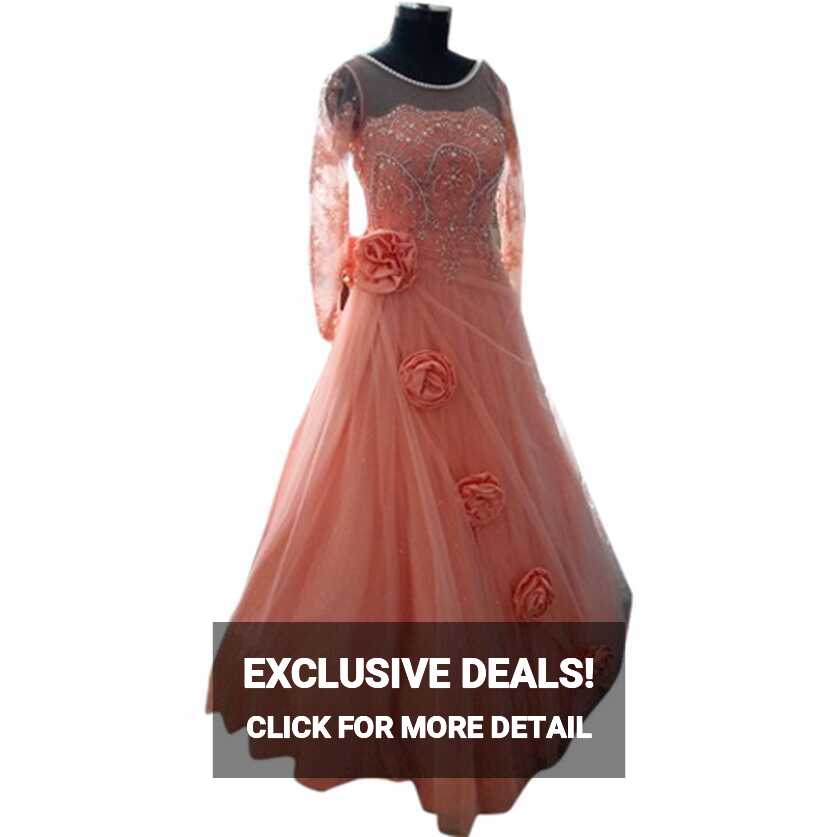 Indo Western Stitched Peach Ladies Net Gowns at Rs 20000 in New ...