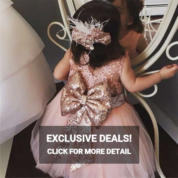 Inevnen Newborn Baby Girls Sleeveless Sequin Bow Tutu Dress ...