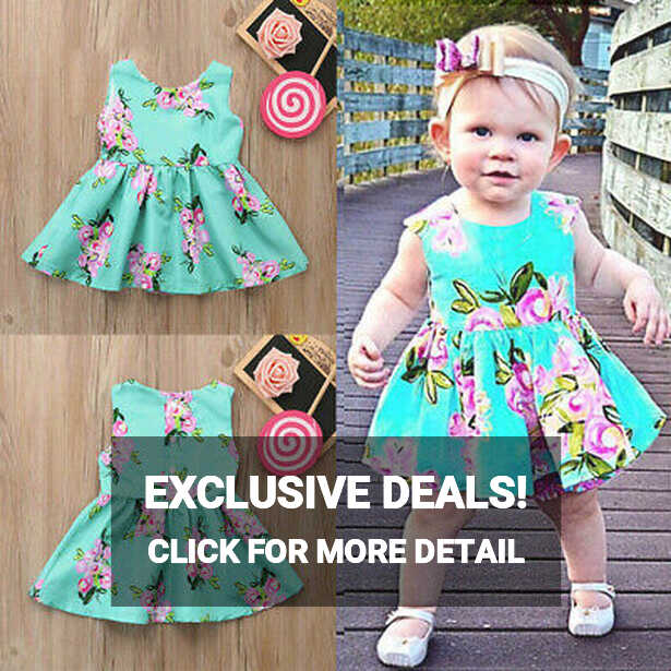 Infant Kids Baby Girls Floral Print Sundress Clothes Princess ...