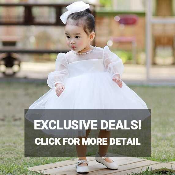 Infant Princess Dress White Tulle 1 Year Birthday Baby Girls Party ...