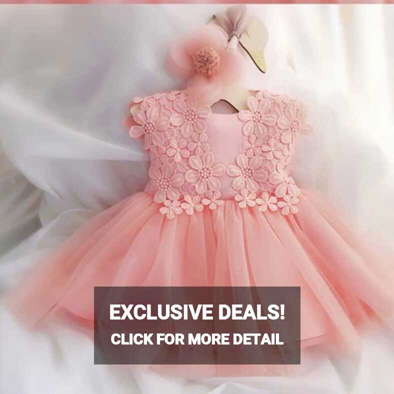 Infant Toddler Girls Sleeveless Lace Flower Dress Birthday Baby ...