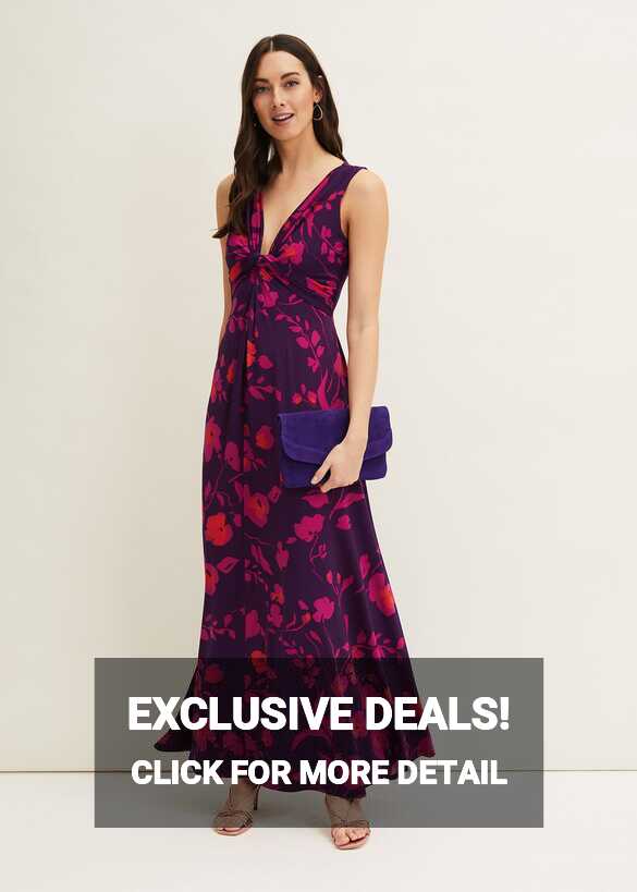 Isla Floral Sleeveless V-Neck Maxi Dress | Phase Eight UK |