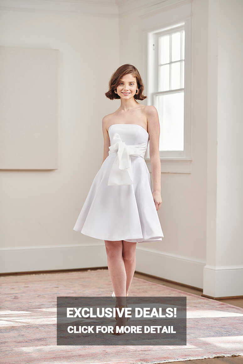 Jacqueline Strapless Little White Rehearsal and Casual Wedding ...