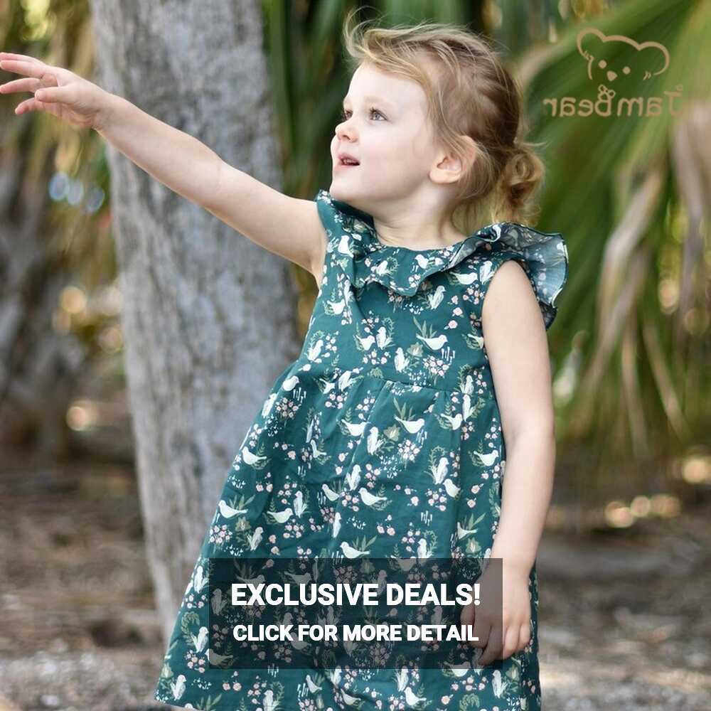 Jambear Organic Baby Girl Dresses Print Organic Cotton Girls ...