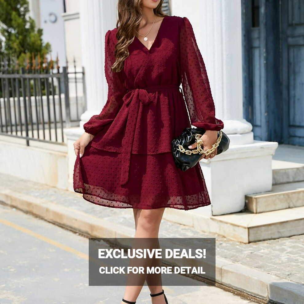 Jdlsppl Women&#39;s Long Sleeve Dresses Holiday Sundress Fall Midi ...