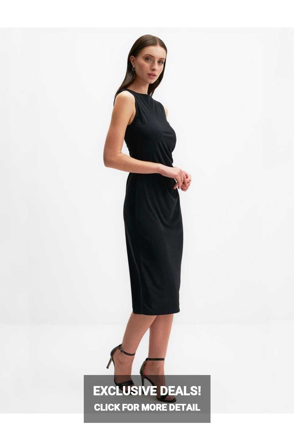 Jimmy Key Black Sleeveless Basic Knitted Midi Dress - Trendyol