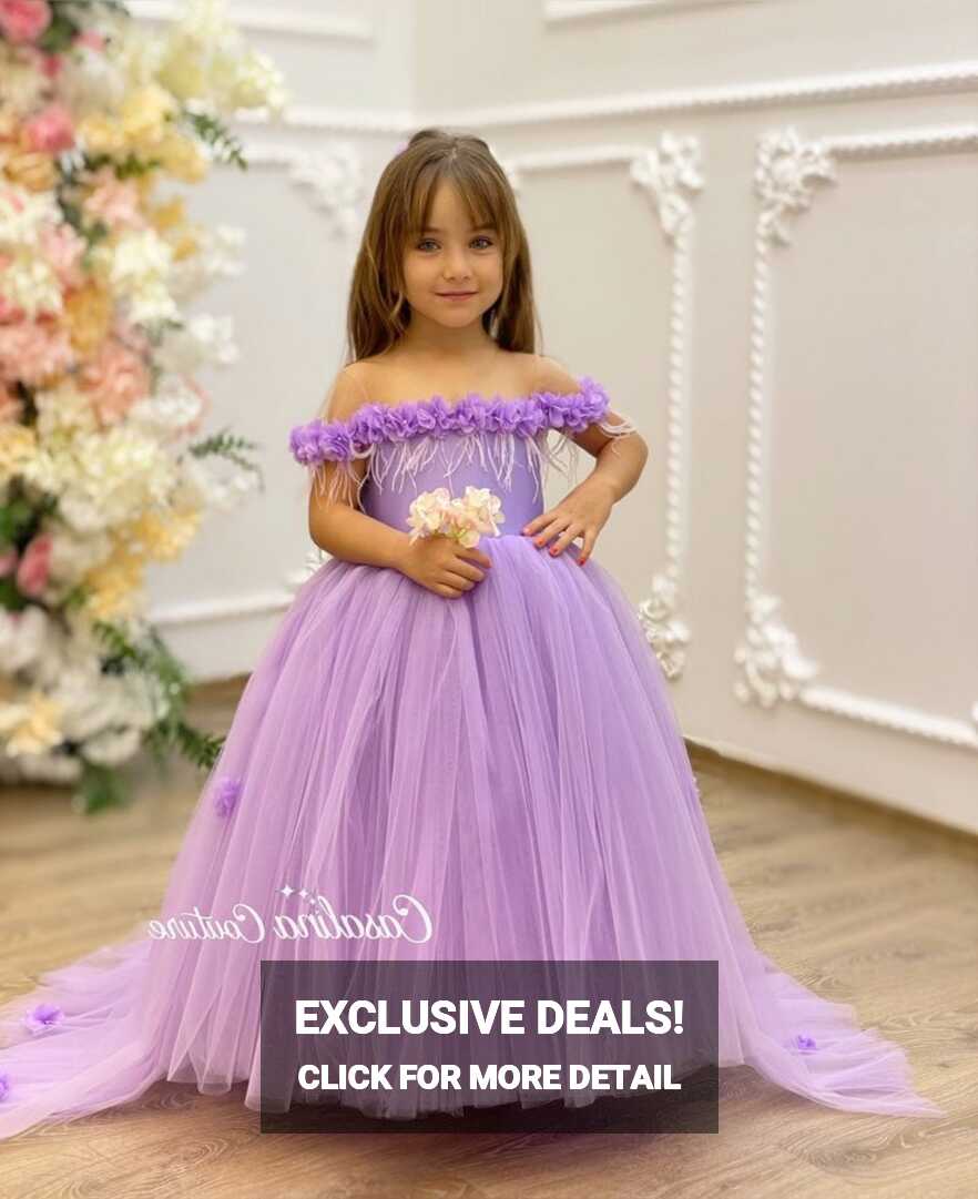 Jolie Dress Lavender. Long Puffy Lavender Color Baby Girl Princess ...