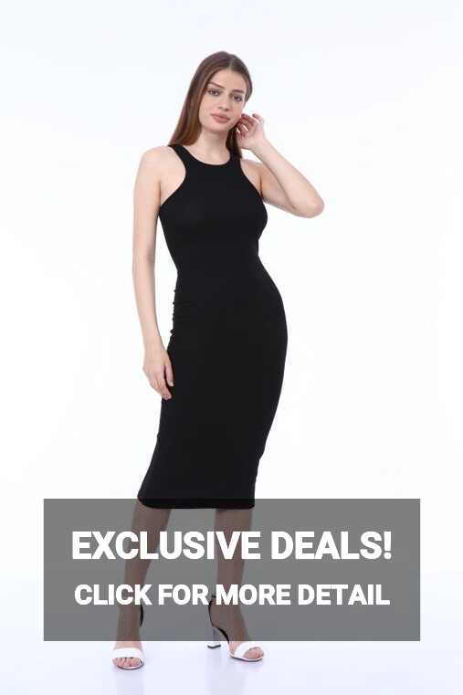 KİM Kİ O Women&#39;s Black Sleeveless Long Dress - Trendyol