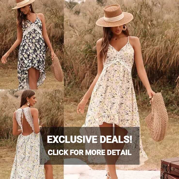 Kadınlar için Bohemia Long Dresses Floral Beach Holiday Casual ...