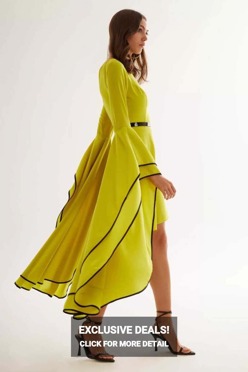 Keikei Pistachio green felisha long sleeve short dress - Trendyol