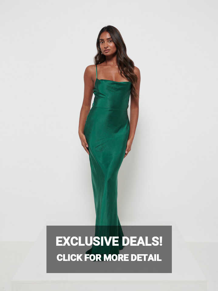 Keisha Maxi Bridesmaid Dress - Matte Emerald – Pretty Lavish