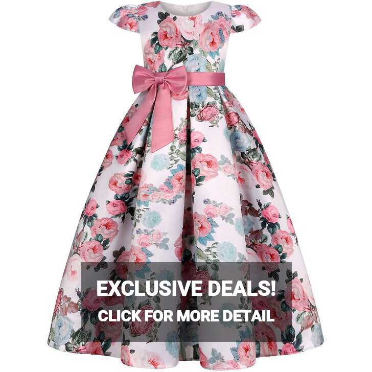 Keluosi Girls&#39; Dress Long Evening Dress Vintage Flower Princess ...