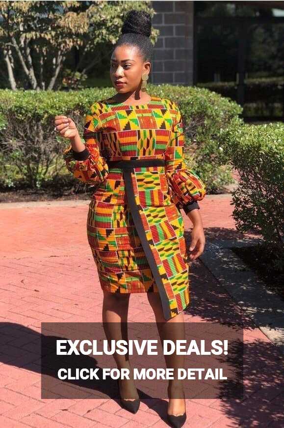 Kente Ankara wax dress. Short Kente Ankara gown. Summer dress ...