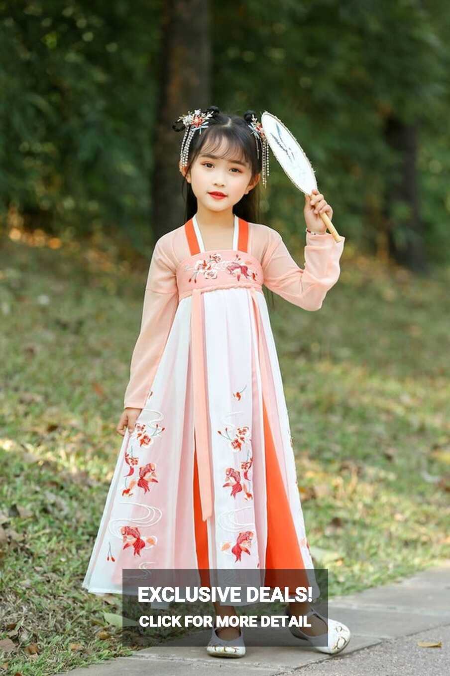 Kid&#39;s Chinese Hanfu Dress,tang Dress Long Suit, Girls Costume ...