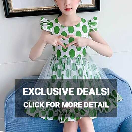 Kids Little Girls&#39; Dress Polka Dot Blue Red Navy Blue Dresses 2023 ...