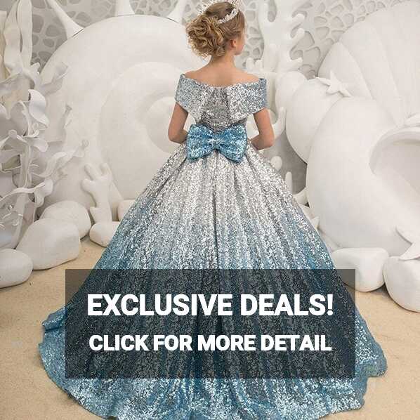 Kids Prom Dresses Girls Sequins Ball Gowns Evening Party Dress | eBay