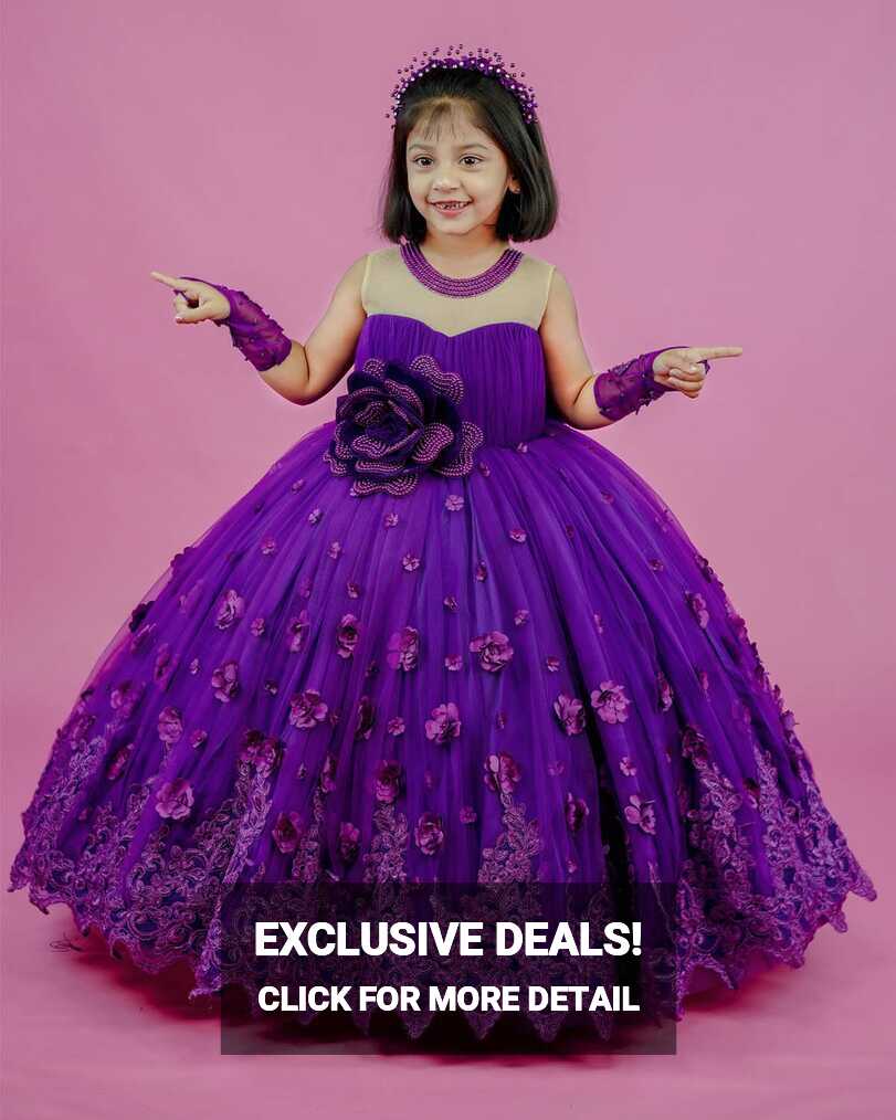 Kids Purple Ball Gown Online | Kids Party Gown Online – www.liandli.in