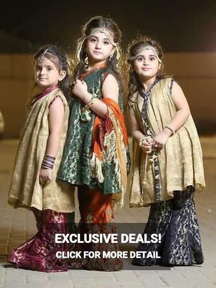 Kids Sharara With Paplam Frocks| Tilla Threads &amp; Tasal – Nameera ...