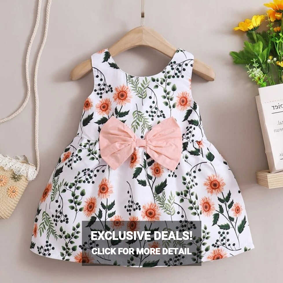 Kids Stylish White Floral Designer Frock &amp; Dresses for Baby Girl ...