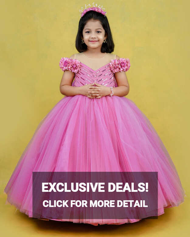 Kids Wild Rose Pink Shade Ball Gown | Premium Quality Kids Wear ...