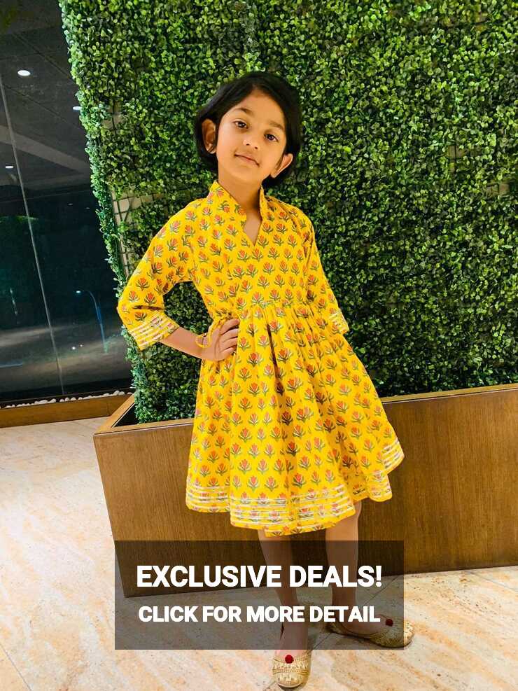 Kids Yellow Girls Cotton Frock, Age Group: 6-8 Years at Rs 400 ...