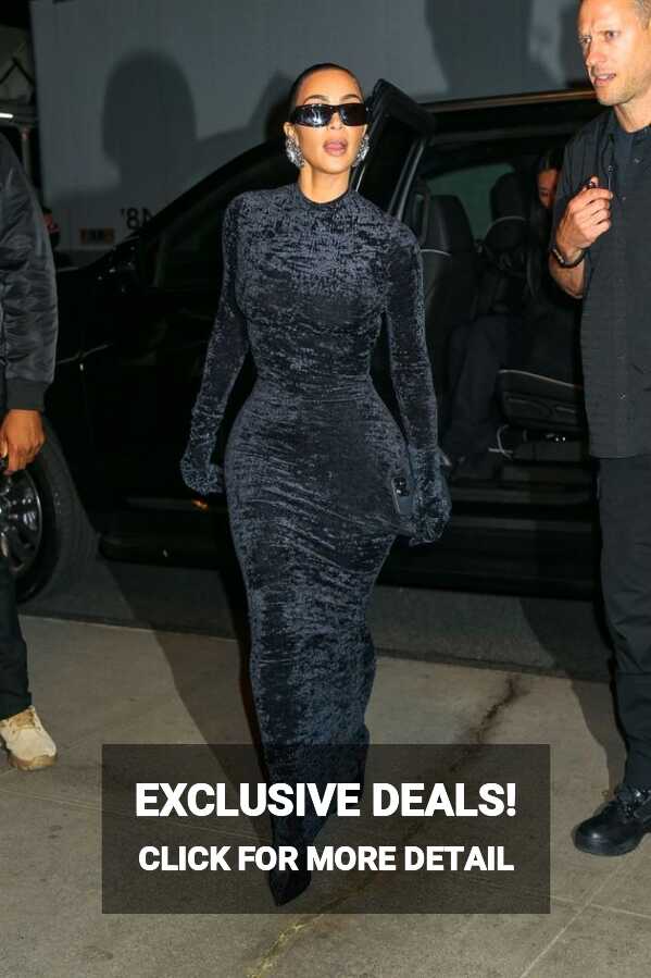 Kim Kardashian Is Smooth in Velvet Bodycon Dress &amp; Black Velvet ...