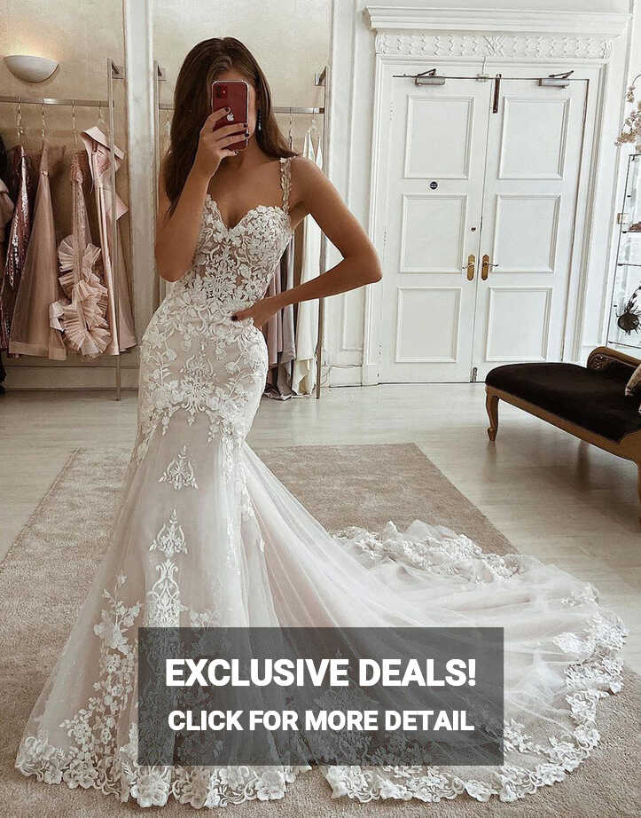 Kinslee | Mermaid Sweetheart Spaghetti Straps Wedding Dress With ...