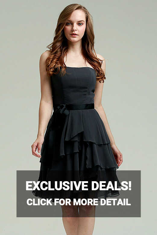 Knee-Lenght Short Black Cocktail Dress