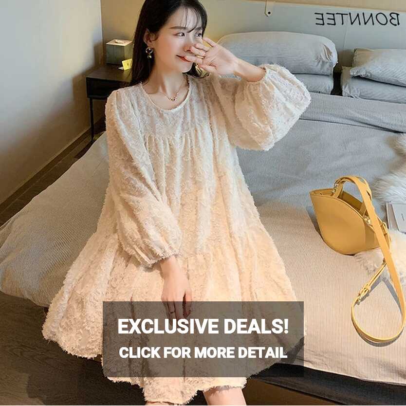 Knee Length Dress Korean Solid Color | Korean Style Women Loose ...