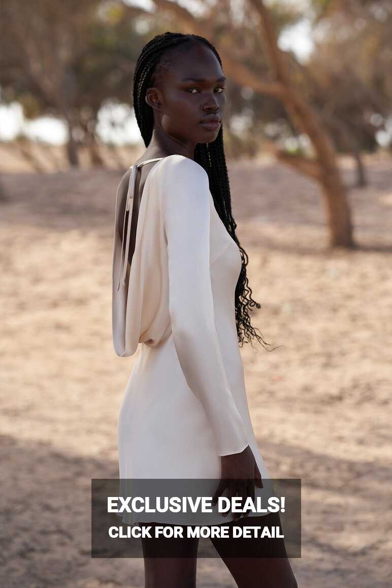 La Lune Long Sleeve Backless Mini Dress | Cream | Dresses | Shona Joy