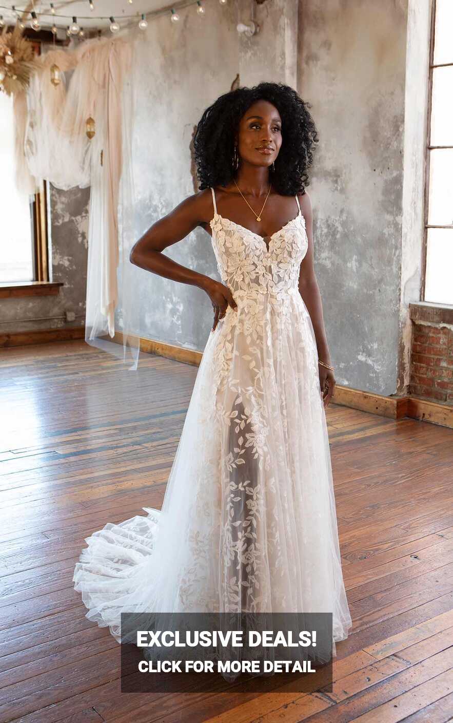 Lace A-line Wedding Dress With Spaghetti Straps | Kleinfeld Bridal