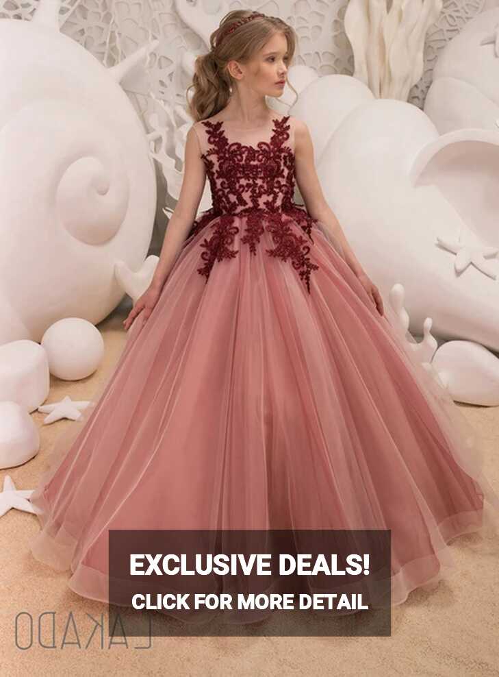 Lace Kids Pageant Dresses Birthday Party Dress For Girls Aged 5 6 ...